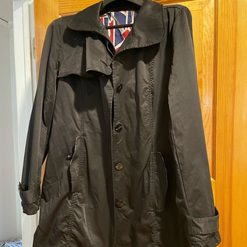 Women’s Black-BRITISH RACING INTERIOR MINI COOPER COAT. Two inside pockets
